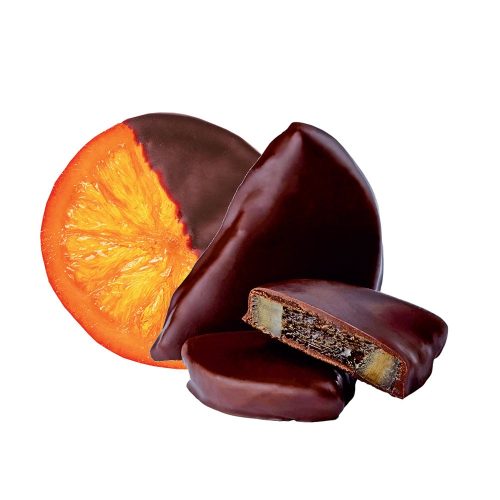 Demi Tranches d'Orange Confites enrobées de Chocolat Noir 130g