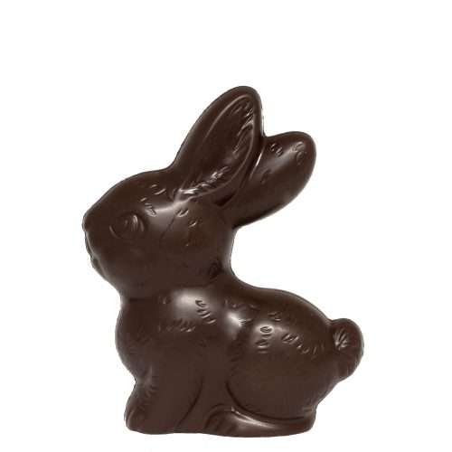 Lapin assis moulage noir, lait ou blanc garnis - 120g