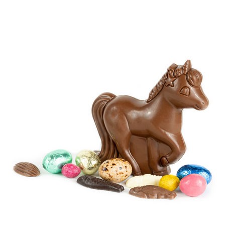 Licorne moulage noir, lait ou blanc garnis - 120g