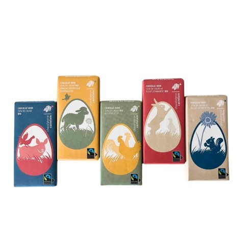 Lot 5 Mini-tablettes - Chocolat au Lait ou Noir - 150g