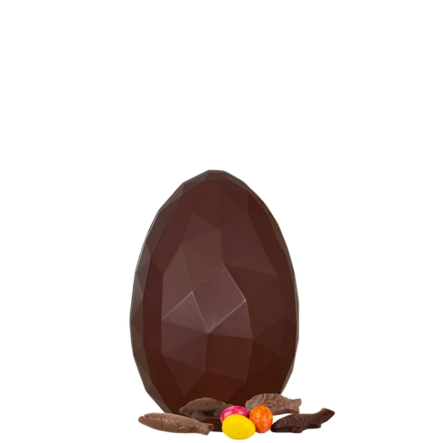 Oeuf diamant moulage noir, lait ou blanc garnis - 200g