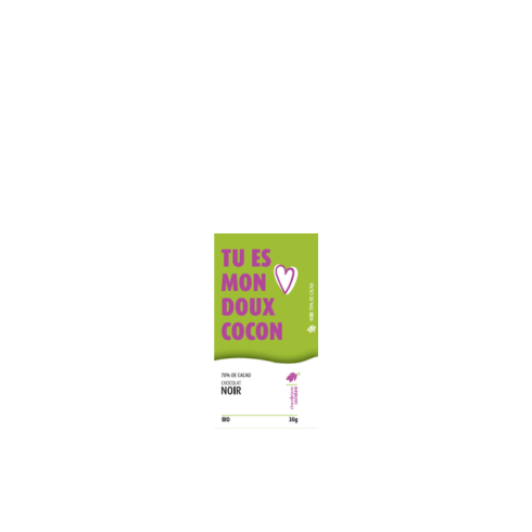 Mini Tablette "Tu es mon doux cocon" Chocolat Noir 71% - 30g