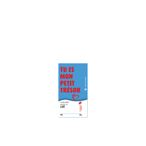 Mini Tablette "Tu es mon petit trésor" Chocolat au Lait 41% - 30g