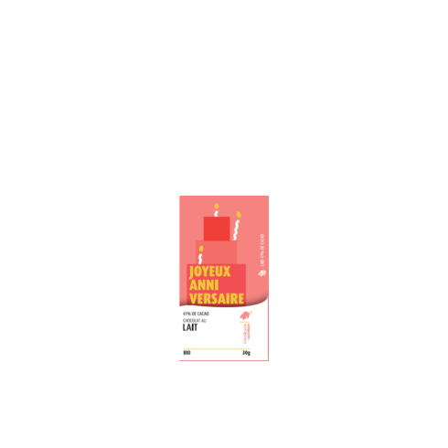 Mini Tablette "Joyeux Anniversaire" Chocolat au Lait 41% - 30g