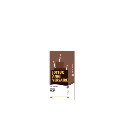 Mini Tablette "Joyeux Anniversaire" Chocolat Noir 71% - 30g